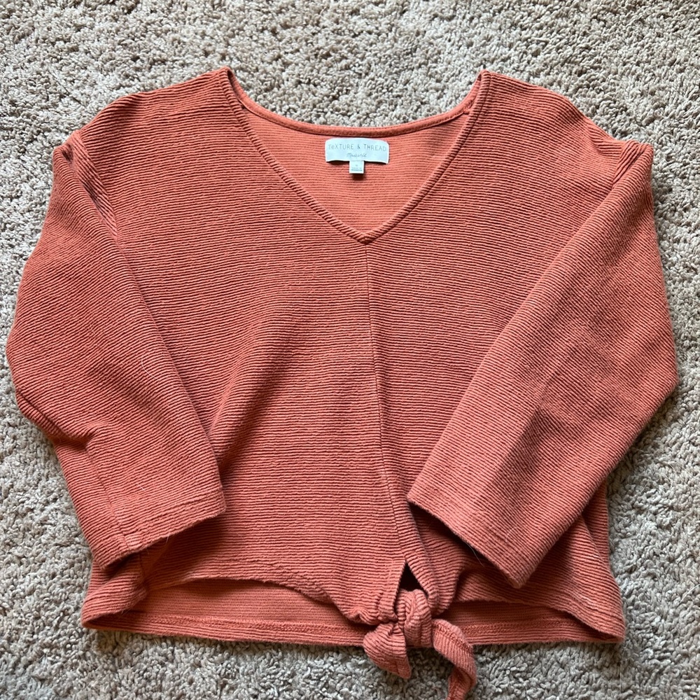 Orange cropped shirt